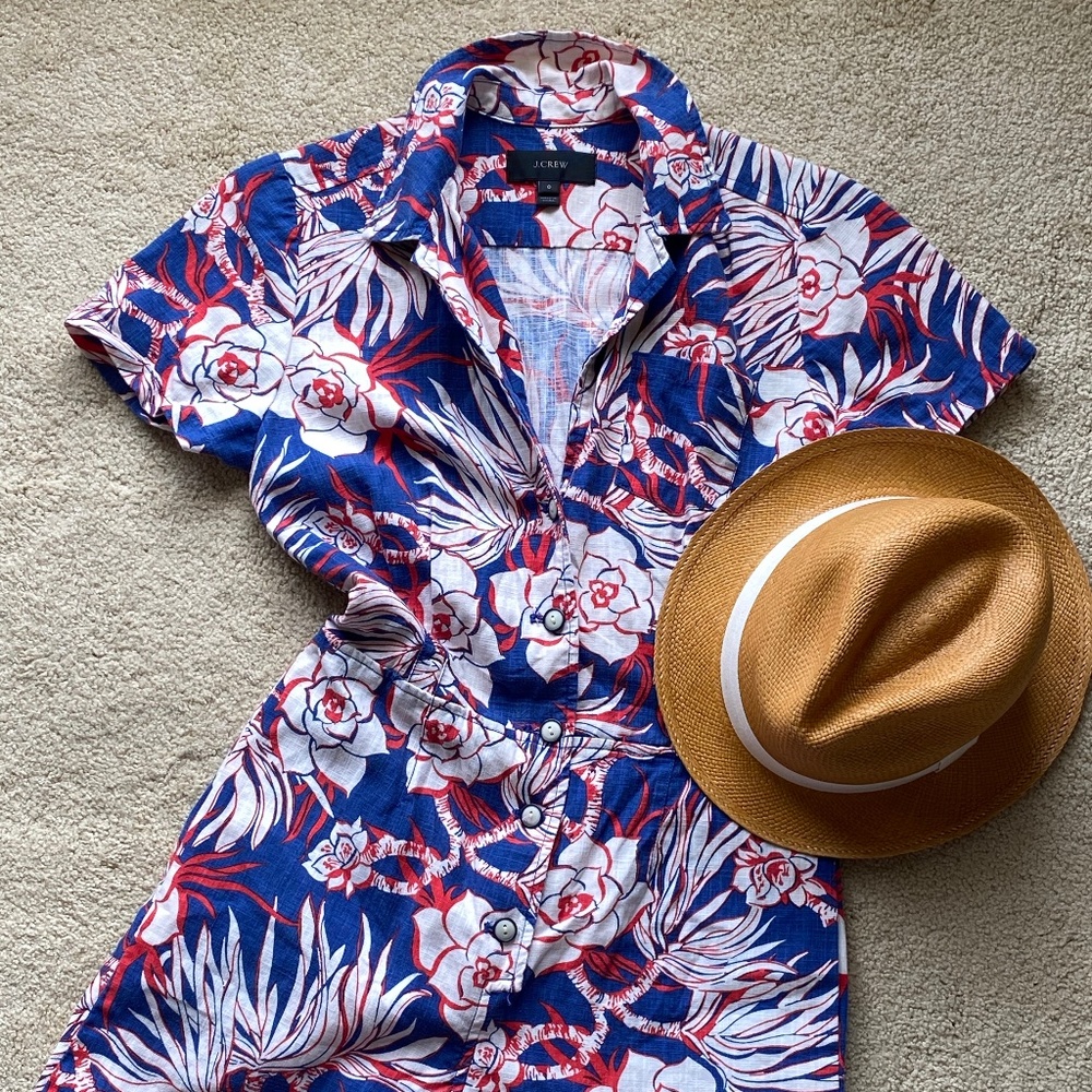 J.crew retro floral short romper